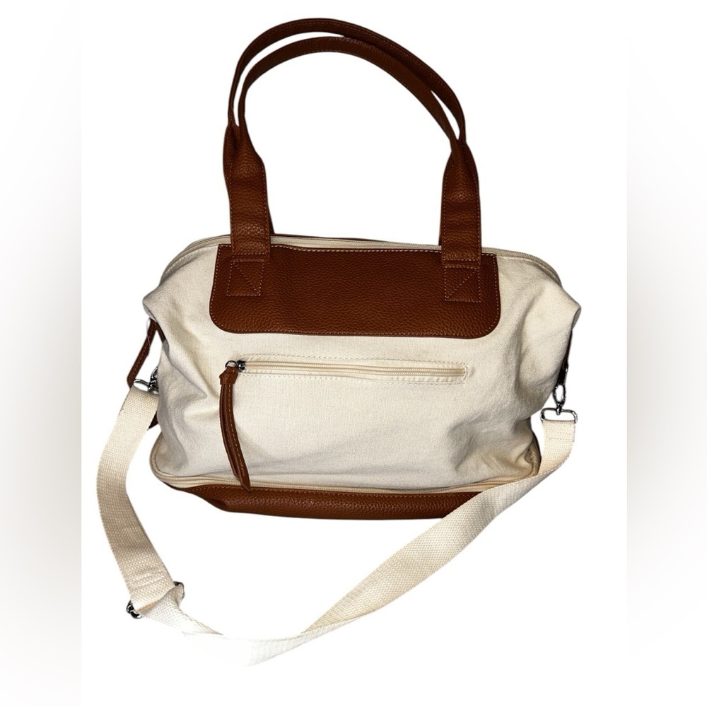 Euc Graf Lantz leather and canvas weekender bag
